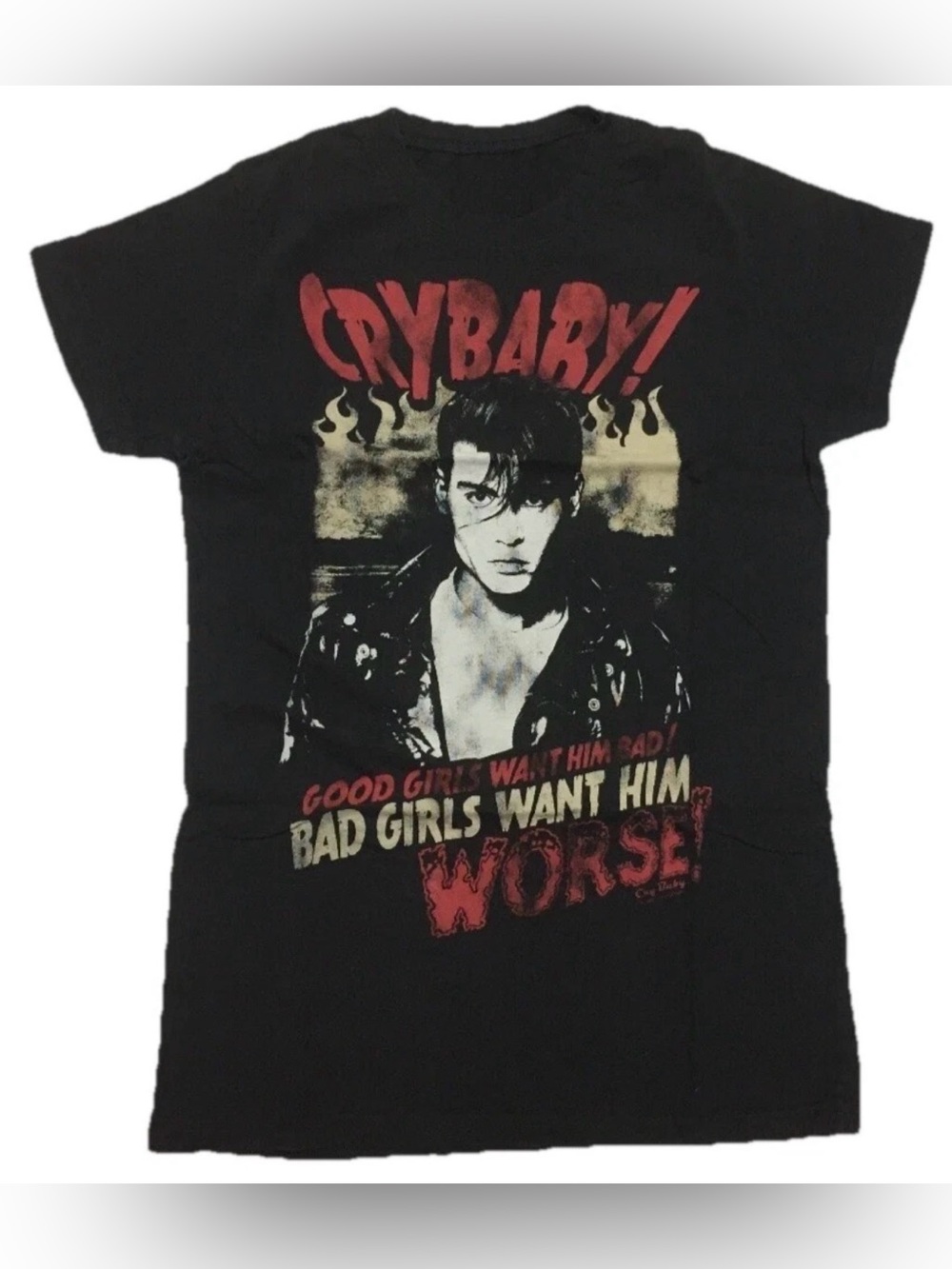 Vintage Johnny Depp Crybaby T-shirt Size Medium Movie Tee Bad Girls 90s Rare